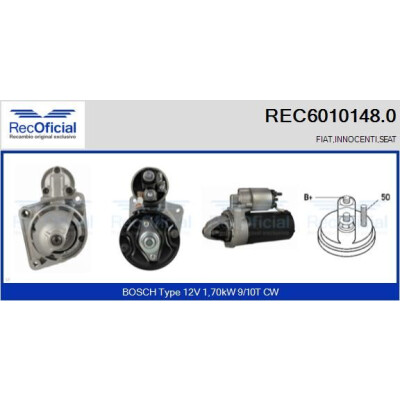 Démarreur RECOFFICIAL REC6010148.0