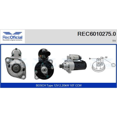 Démarreur RECOFICIAL REC6010275.0