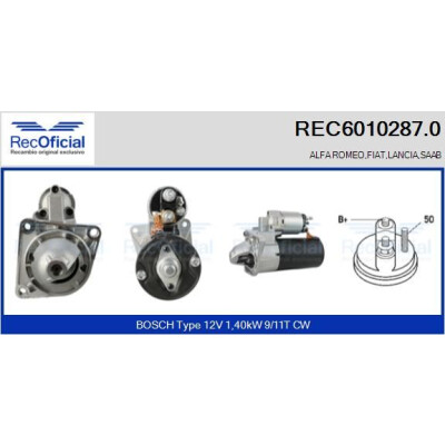 Démarreur RECOFICIAL REC6010287.0