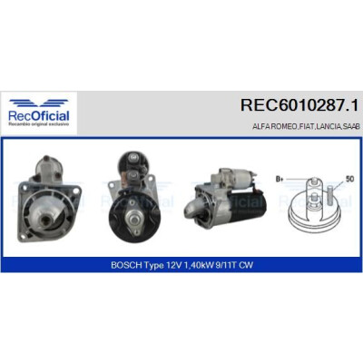 Démarreur RECOFICIAL REC6010287.1
