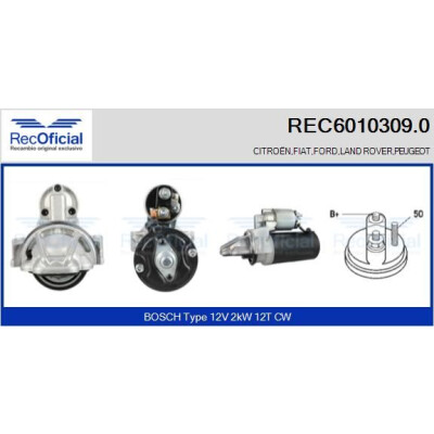 Démarreur RECOFICIAL REC6010309.0