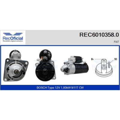 Démarreur RECOFICIAL REC6010358.0
