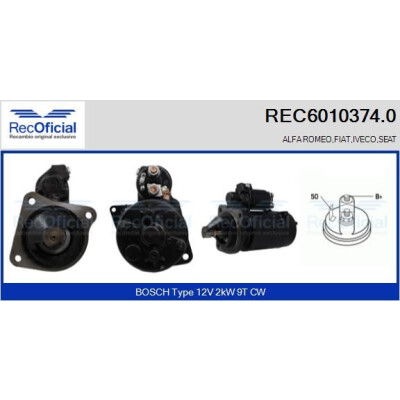 Démarreur RECOFFICIAL REC6010374.0