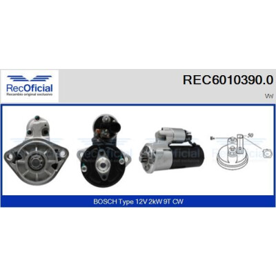 Démarreur RECOFFICIAL REC6010390.0