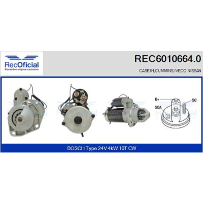 Démarreur RECOFICIAL REC6010664.0