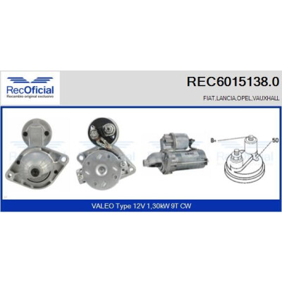 Démarreur RECOFICIAL REC6015138.0