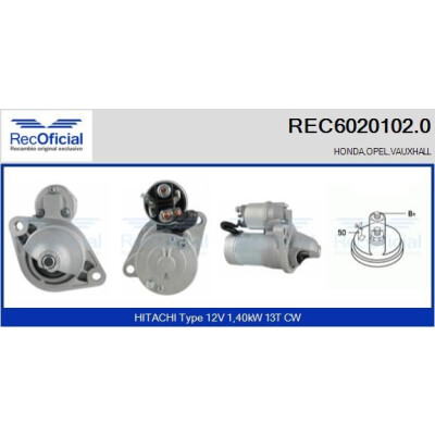 Démarreur RECOFICIAL REC6020102.0