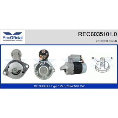 Démarreur RECOFICIAL REC6035101.0