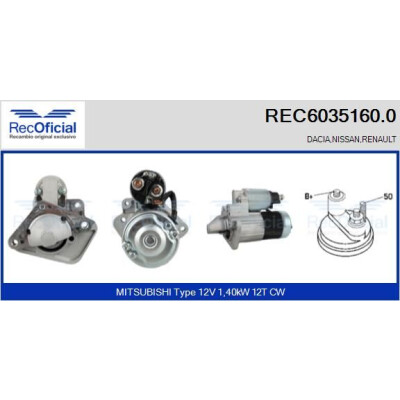 Démarreur RECOFICIAL REC6035160.0