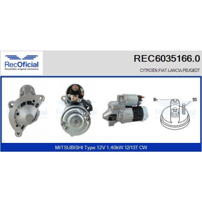 Démarreur RECOFICIAL REC6035166.0