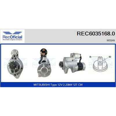 Démarreur RECOFICIAL REC6035168.0