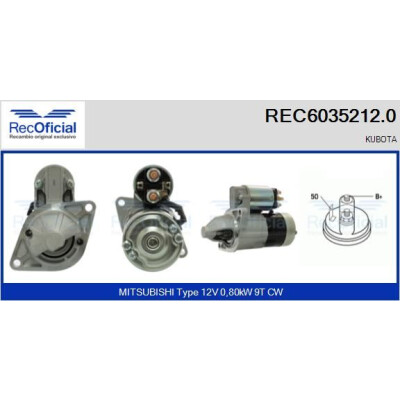 Démarreur RECOFICIAL REC6035212.0