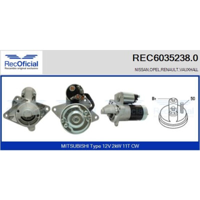 Démarreur RECOFICIAL REC6035238.0