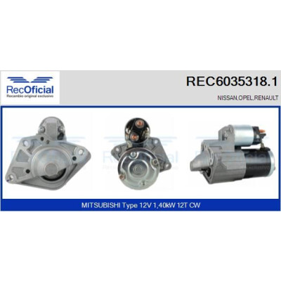 Démarreur RECOFICIAL REC6035318.1