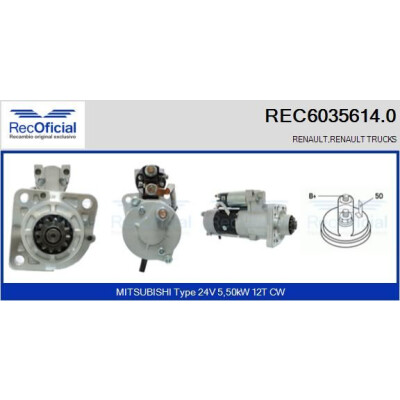 Démarreur RECOFICIAL REC6035614.0