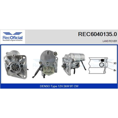 Démarreur RECOFICIAL REC6040135.0