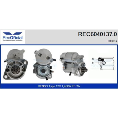 Démarreur RECOFICIAL REC6040137.0