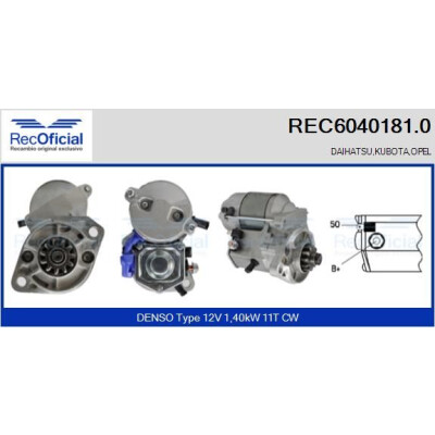 Démarreur RECOFFICIAL REC6040181.0