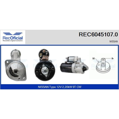 Démarreur RECOFICIAL REC6045107.0