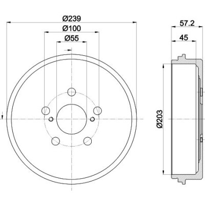 tambour de frein HELLA 8DT 355 303-531