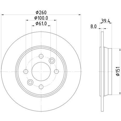 Disque de frein HELLA 8DD 355 135-231