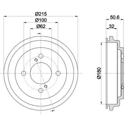 tambour de frein HELLA 8DT 355 303-571