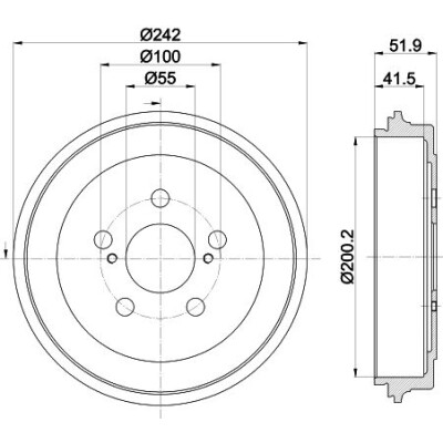 Tambour de frein HELLA 8DT 355 303-601