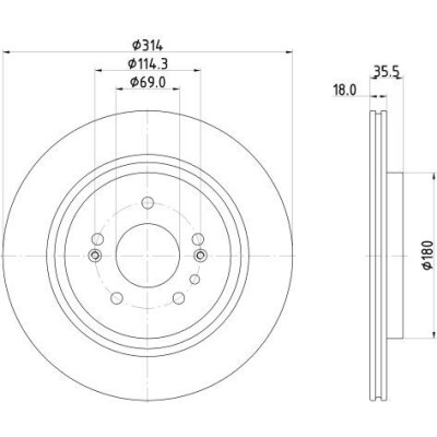 Disque de frein HELLA 8DD 355 135-221