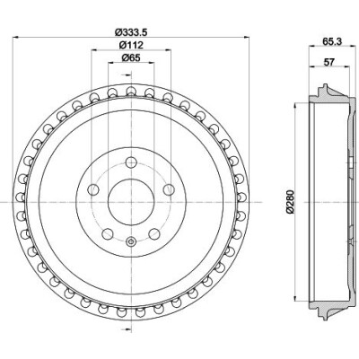 tambour de frein HELLA 8DT 355 303-491
