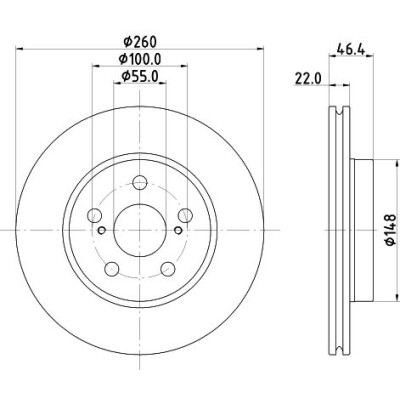 Disque de frein HELLA 8DD 355 135-141