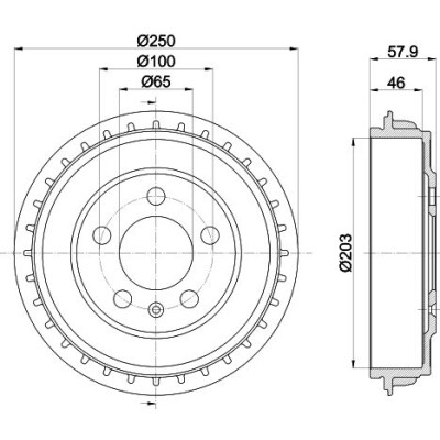 Tambour de frein HELLA 8DT 355 303-441