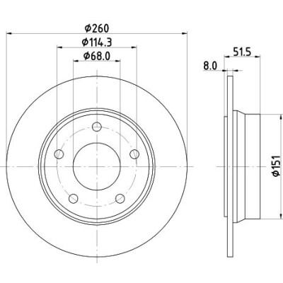 Disque de frein HELLA 8DD 355 135-081