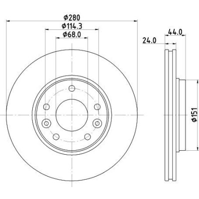 Disque de frein HELLA 8DD 355 135-091