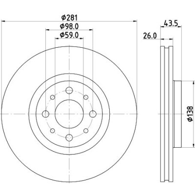Disque de frein HELLA 8DD 355 134-971
