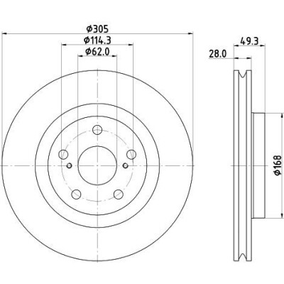 Disque de frein HELLA 8DD 355 135-241