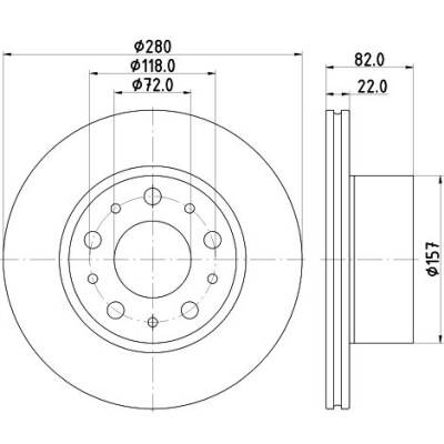 Disque de frein HELLA 8DD 355 134-991