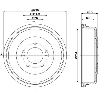 Tambour de frein HELLA 8DT 355 303-351