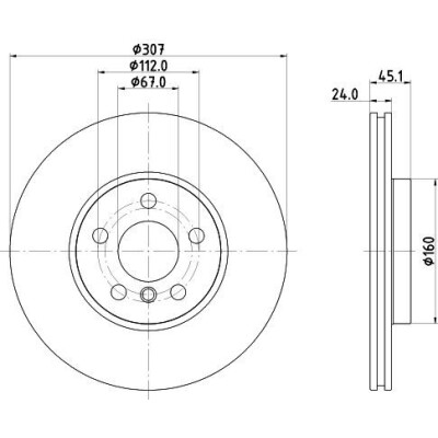Disque de frein HELLA 8DD 355 135-121