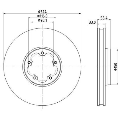 Disque de frein HELLA 8DD 355 135-111