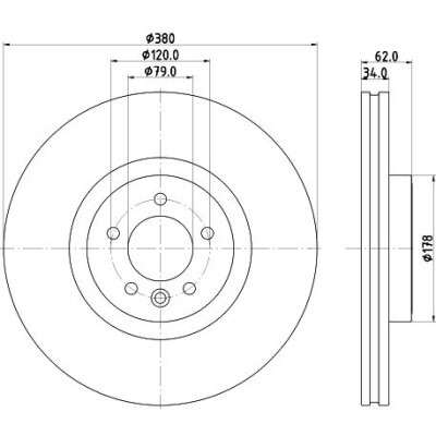 Disque de frein HELLA 8DD 355 132-951