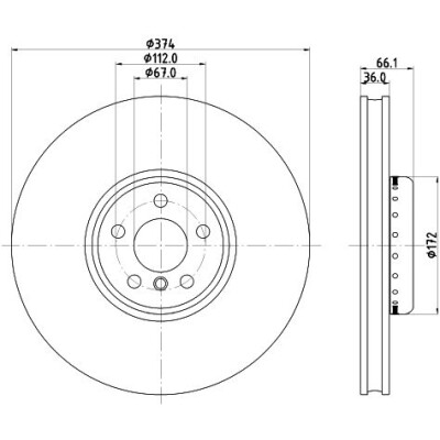 Disque de frein HELLA 8DD 355 126-471