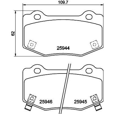 Jeu de plaquettes de frein HELLA 8DB 355 043-851