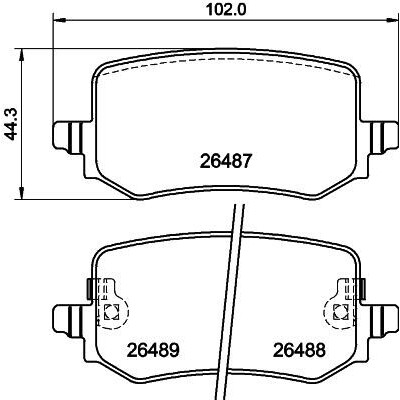 Jeu de plaquettes de frein HELLA 8DB 355 042-851