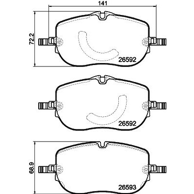 Jeu de plaquettes de frein HELLA 8DB 355 044-261