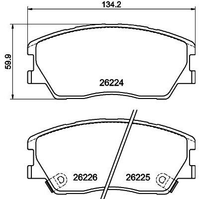 Jeu de plaquettes de frein HELLA 8DB 355 040-591