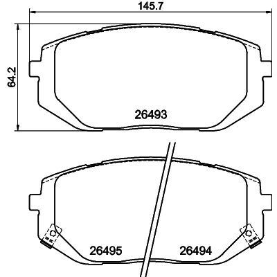 Jeu de plaquettes de frein HELLA 8DB 355 043-641