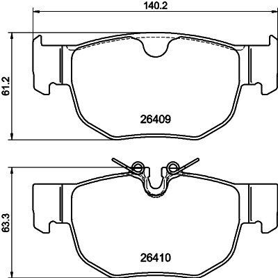 Jeu de plaquettes de frein HELLA 8DB 355 044-381