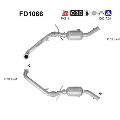Filtre à particules/suie, système d'échappement AS FD1066