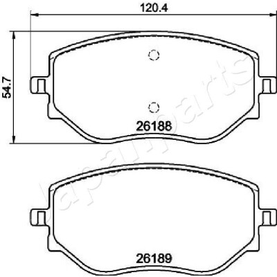 Jeu de plaquettes de frein JAPANPARTS PA-0550AF