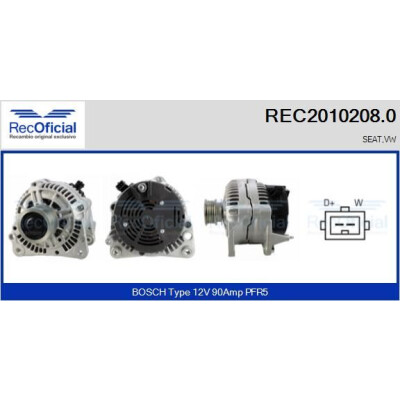 Alternateur RECOFICIAL REC2010208.0